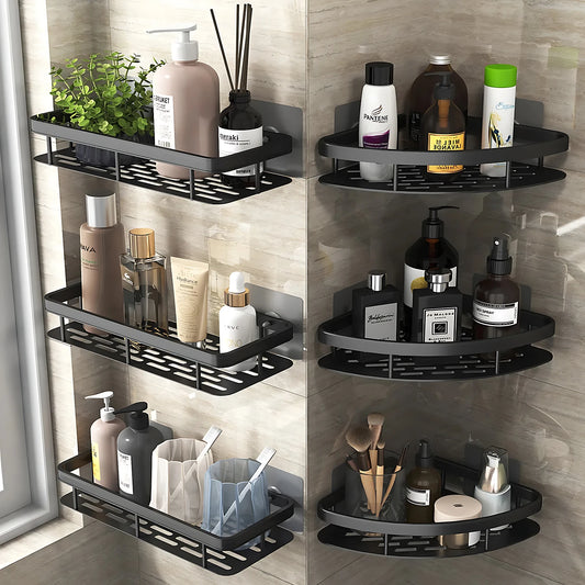 No Drill Bathroom Shelf Organizer