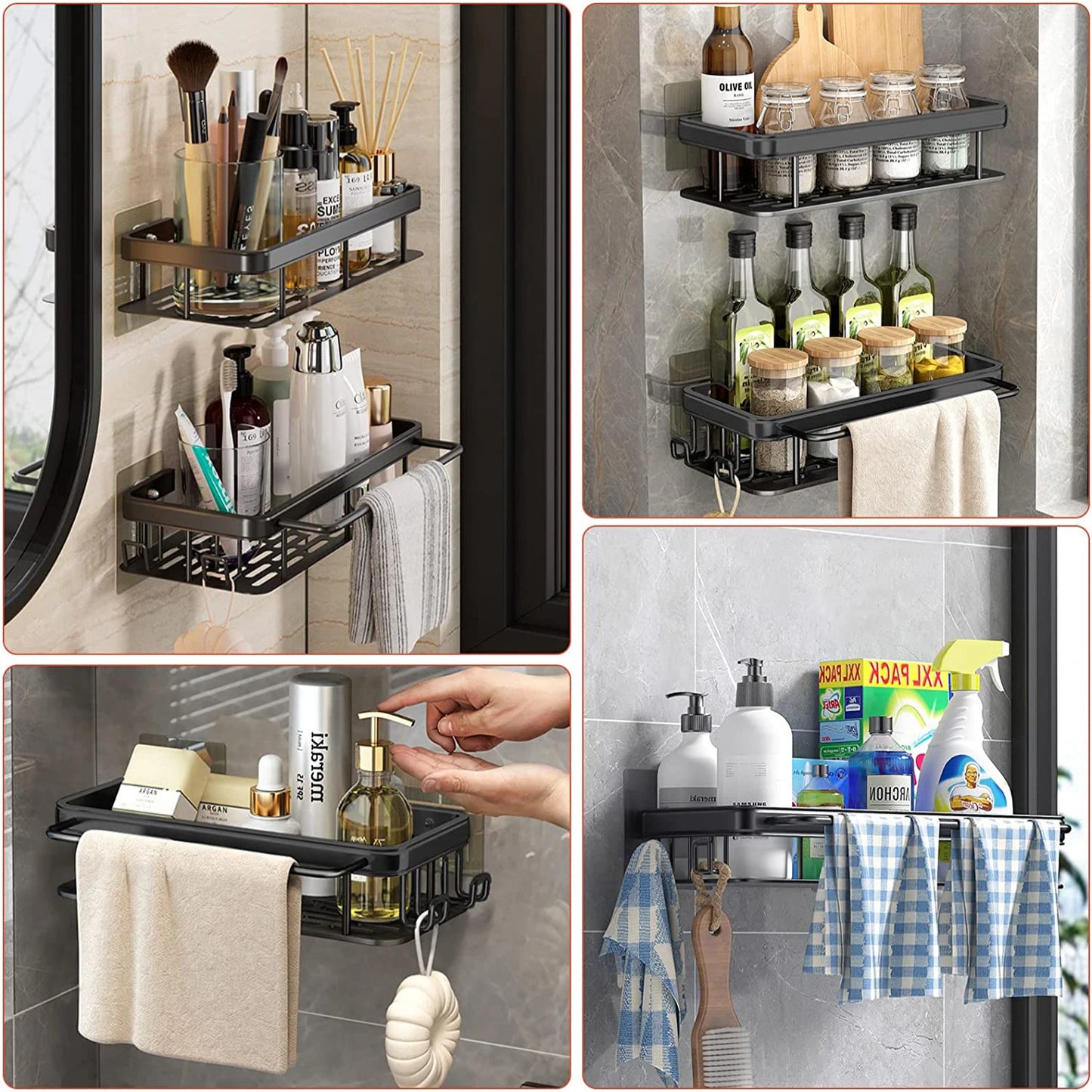 No Drill Bathroom Shelf Organizer