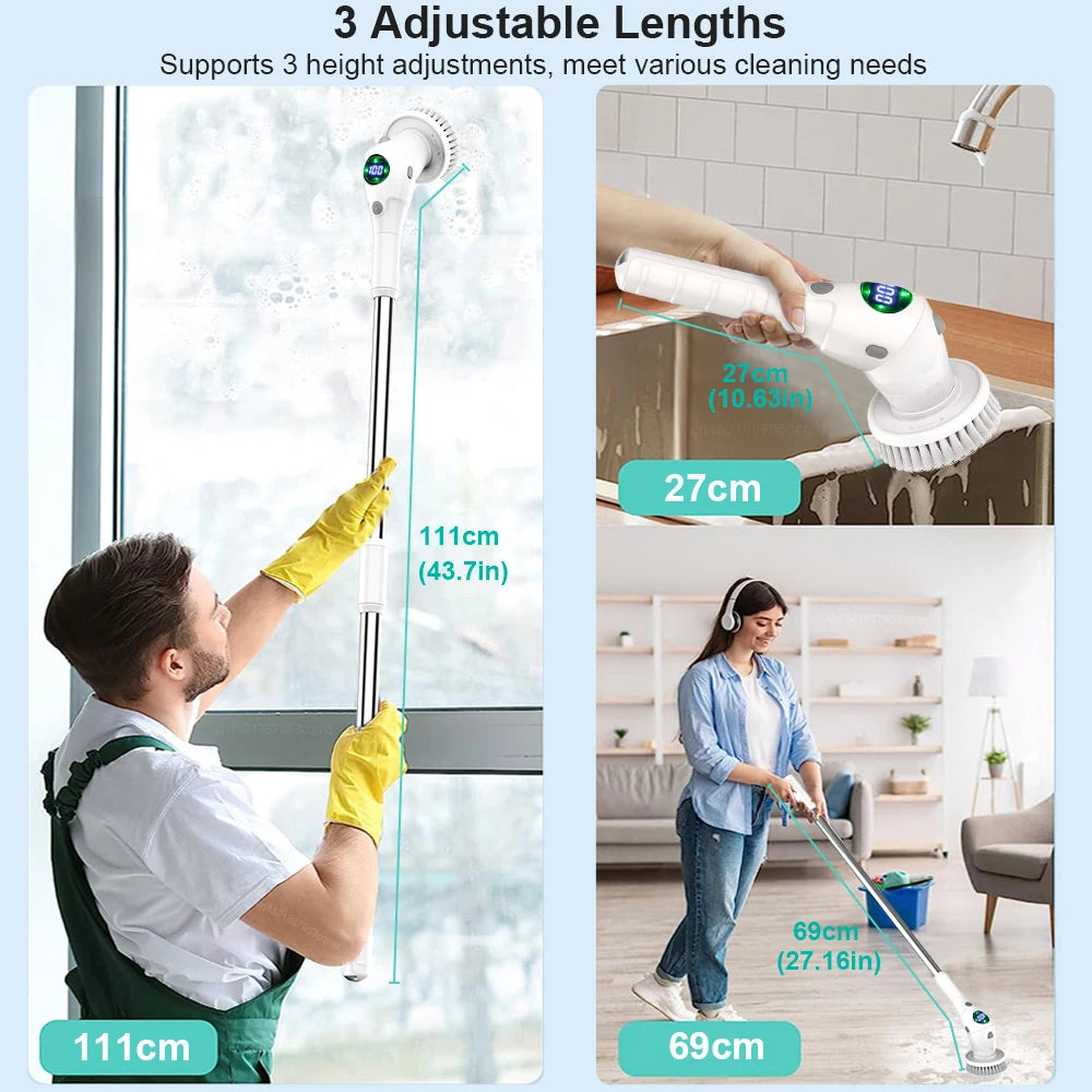 8-in-1 Electric Cleaning Brush - Household Wireless Rotatable